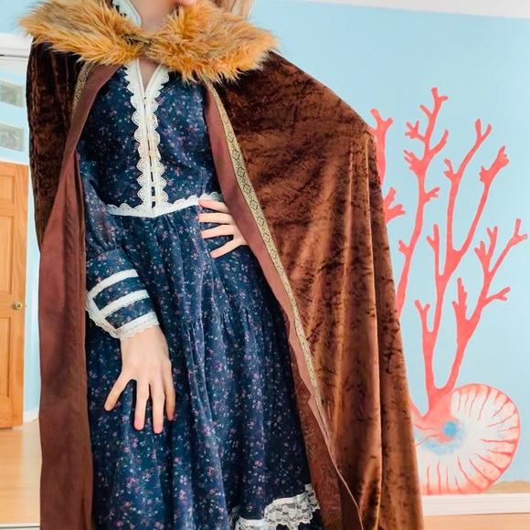 SOLD- Rare Gunne Sax Dark Blue Midi Dress - Picture 7 of 9